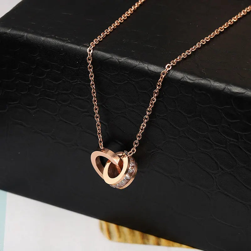 Classic Design Famous Brand Roman numerals Pendant Necklace For Woman Titanium Steel Woman Necklace Luxury Jewelry Female Top Qu - Youks store
