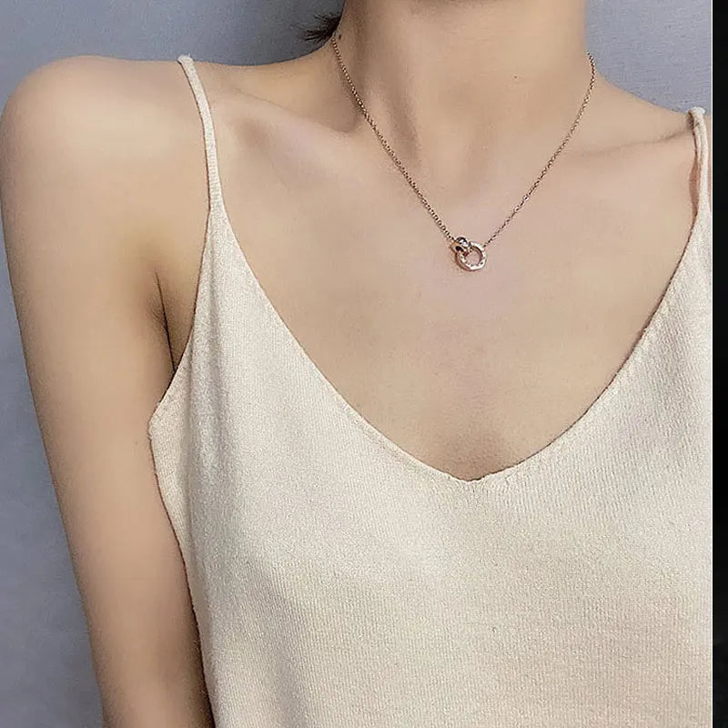 Classic Design Famous Brand Roman numerals Pendant Necklace For Woman Titanium Steel Woman Necklace Luxury Jewelry Female Top Qu - Youks store