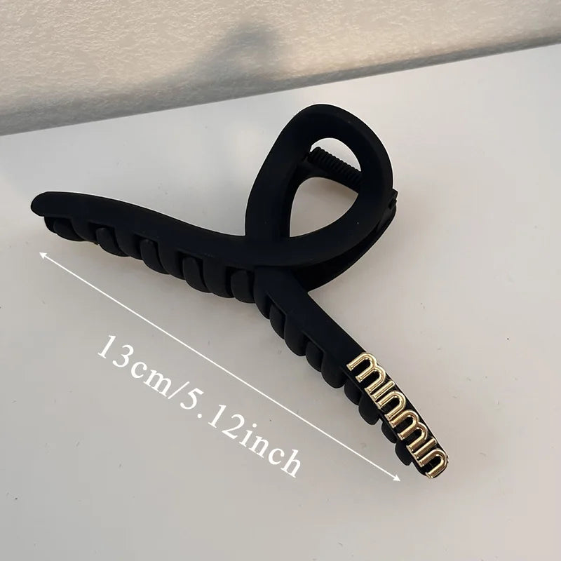 Black Letter Hair Clip for Women Fashion French Elegant Hairgrips Large Hair Claw Clips Girls Hairpins Korean Hair Accessories - Youks store