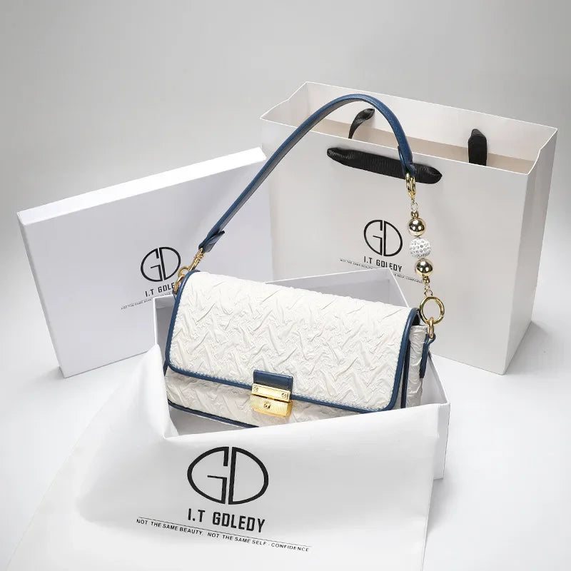 Niche design transfer bead pleated armpit bag bag women's 2024 new fashion crossbody bag - Youks store