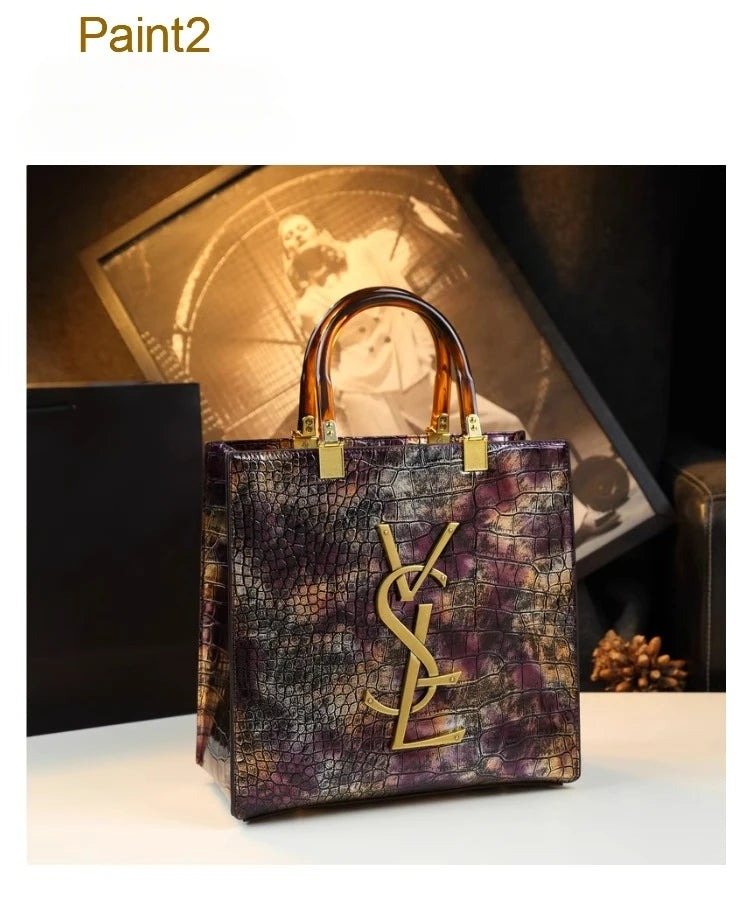 2025 new spring all-match alligator pattern atmosphere middle-aged women's bag large capacity Tote bag - Youks store