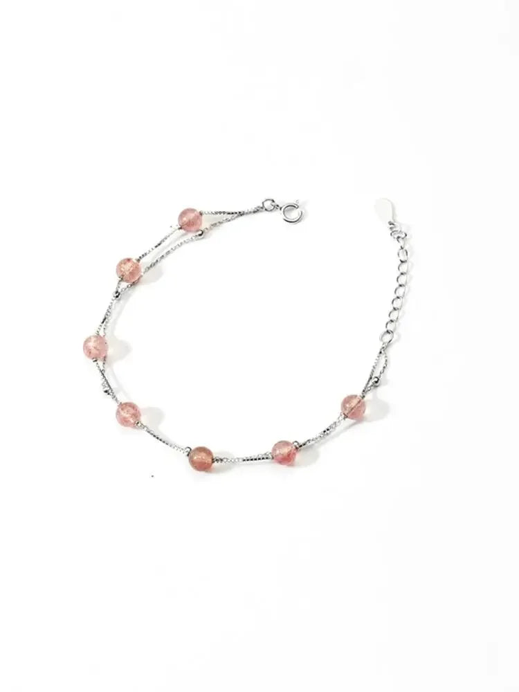 Geometric Smooth Rhinestone Chain Five Leaf Grass Flower Adjustable Bracelets for Women Fashion Jewelry Minimalist Accessories
