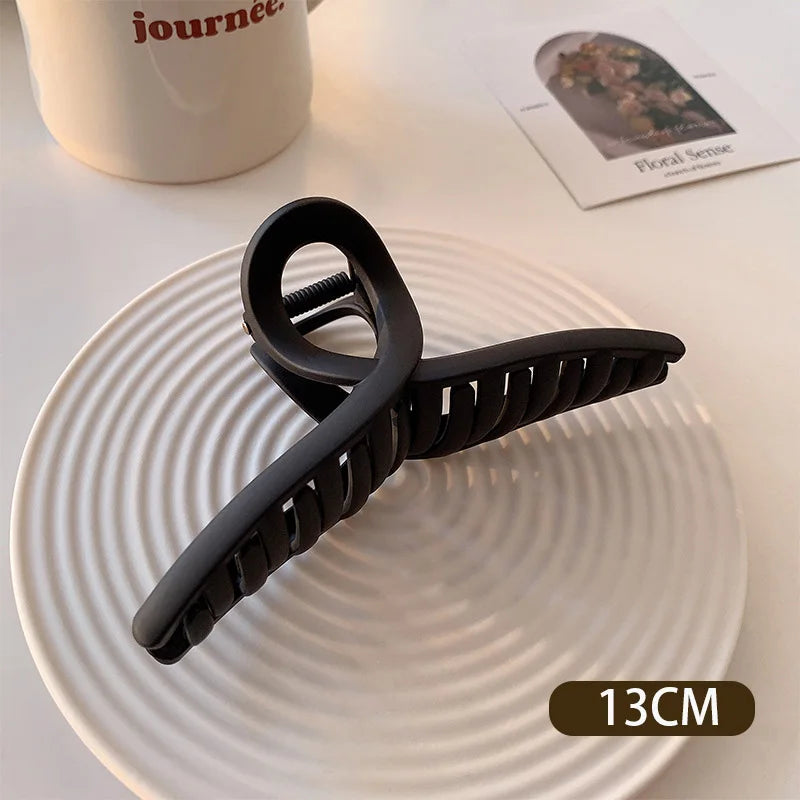 Black Letter Hair Clip for Women Fashion French Elegant Hairgrips Large Hair Claw Clips Girls Hairpins Korean Hair Accessories - Youks store