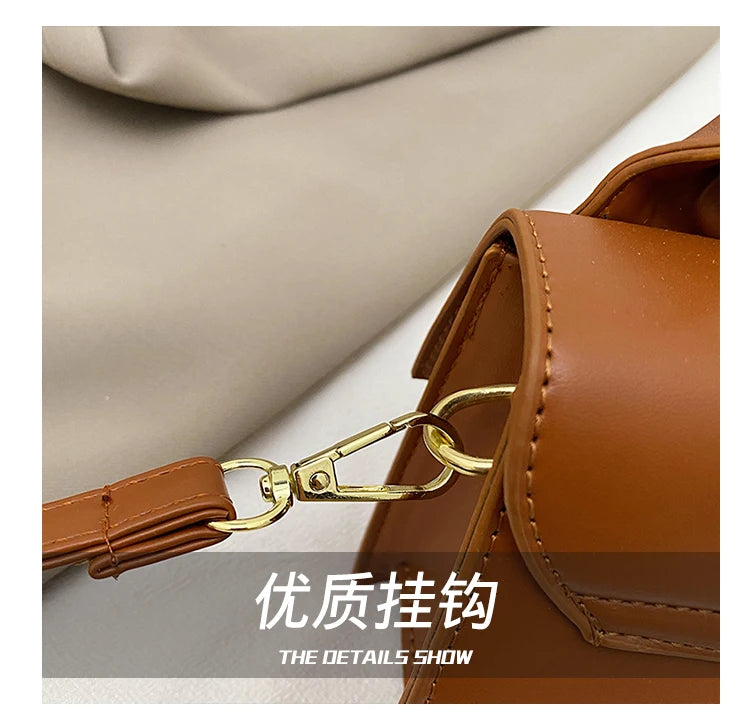 Fashionable Leather Crossbody Bag - Classic Vintage Style With Modern Twist & Luxury Gold-Tone Letter Logo - Youks store