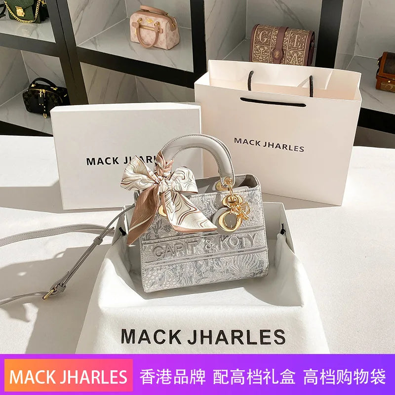 Fashionable bow embroidered tote bag 2024 high-end and large capacity commuting bag - Youks store