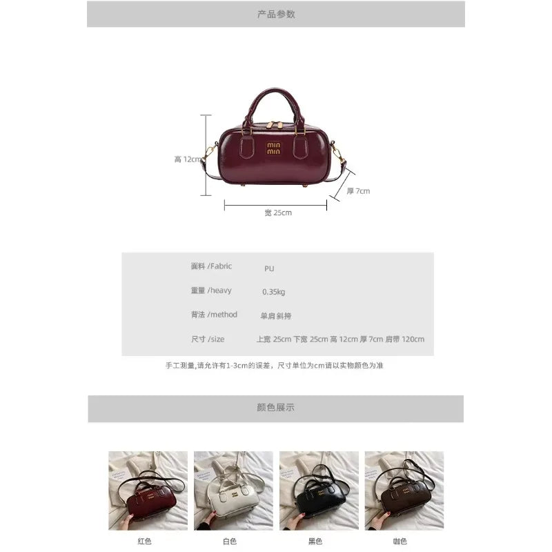 Large Capacity Crossbody Bags Pu Solid Color Zipper Casual Shoulder Bags on Sale 2025 Versatile Sewing Thread Women's Handbags - Youks store