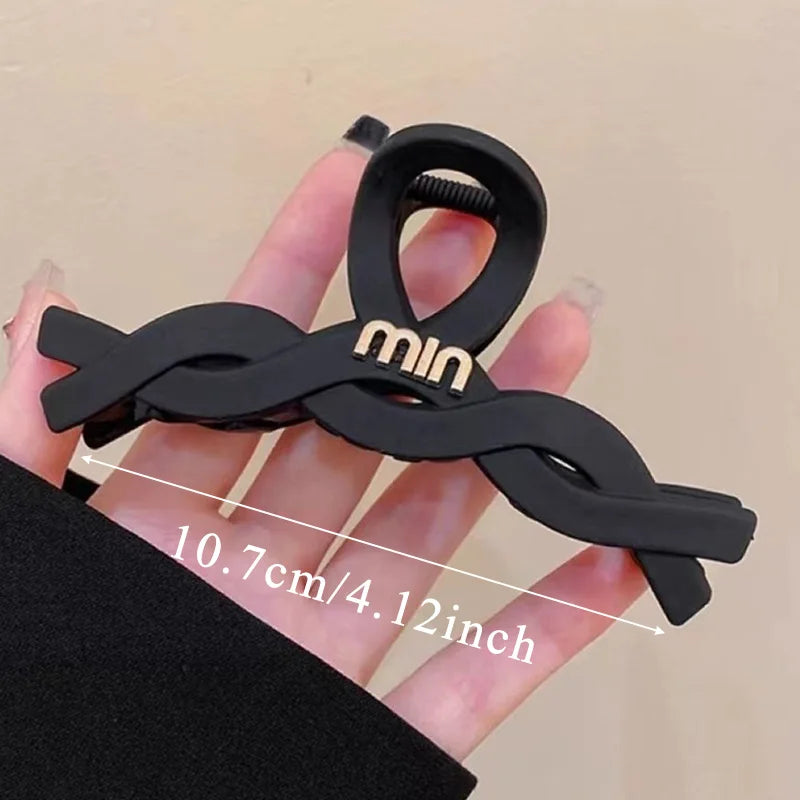 Black Letter Hair Clip for Women Fashion French Elegant Hairgrips Large Hair Claw Clips Girls Hairpins Korean Hair Accessories - Youks store