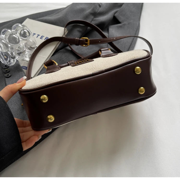 Hand-carrying bowling bag female famous brand 2025 summer new retro fashion shoulder bag high-end trend all-match messenger bag - Youks store