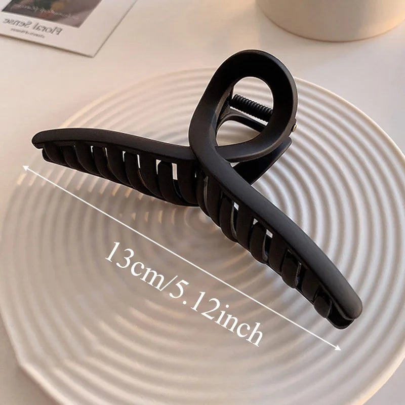 Black Letter Hair Clip for Women Fashion French Elegant Hairgrips Large Hair Claw Clips Girls Hairpins Korean Hair Accessories - Youks store