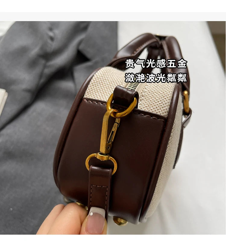 Hand-carrying bowling bag female famous brand 2025 summer new retro fashion shoulder bag high-end trend all-match messenger bag - Youks store