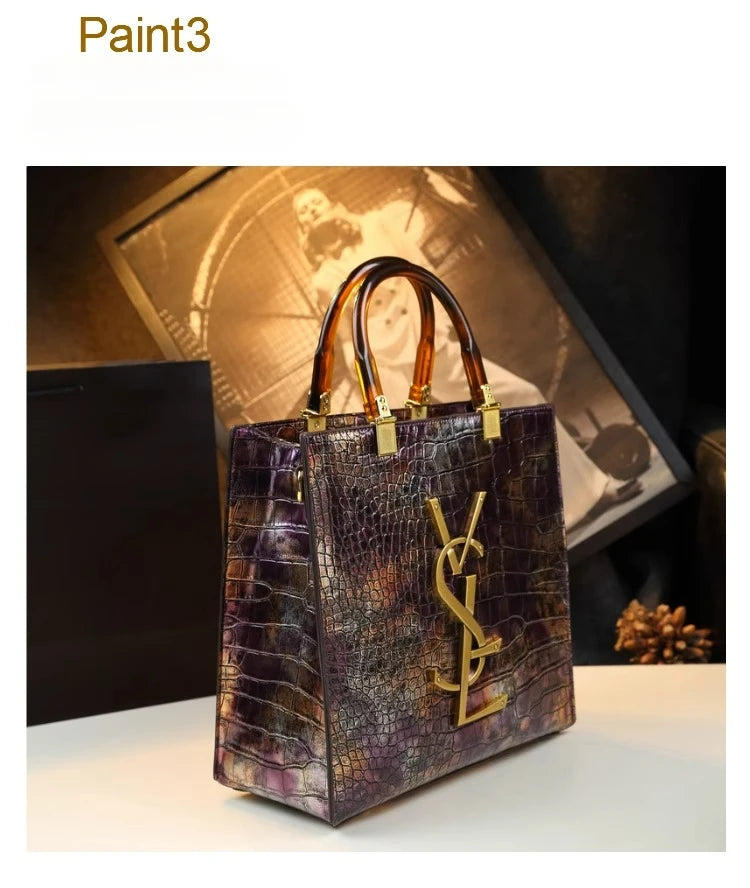 2025 new spring all-match alligator pattern atmosphere middle-aged women's bag large capacity Tote bag - Youks store