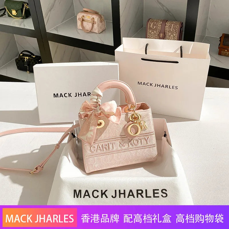 Fashionable bow embroidered tote bag 2024 high-end and large capacity commuting bag - Youks store