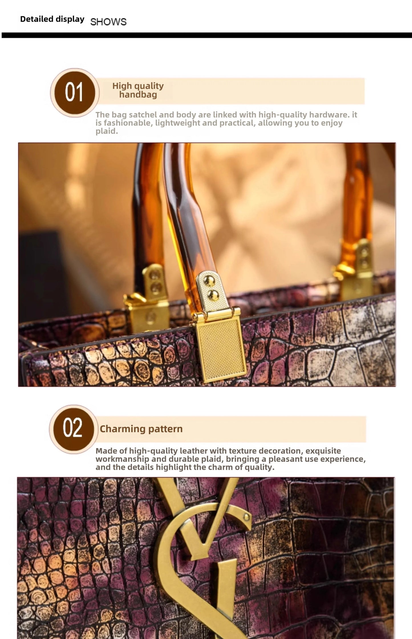 2025 new spring all-match alligator pattern atmosphere middle-aged women's bag large capacity Tote bag - Youks store