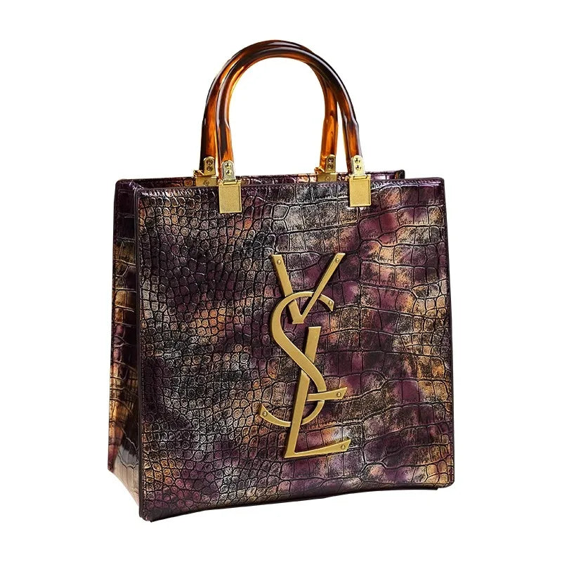 2025 new spring all-match alligator pattern atmosphere middle-aged women's bag large capacity Tote bag - Youks store
