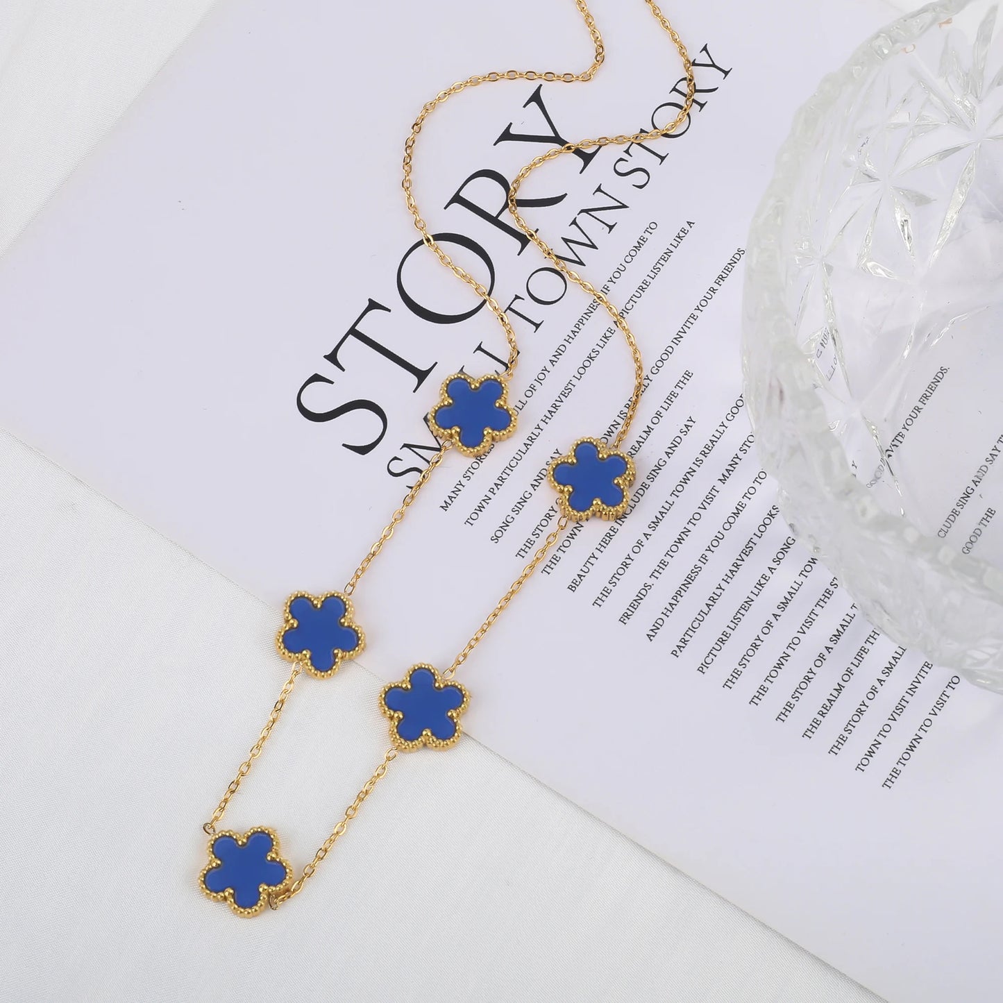 Hot Sale Stainless Steel Laser Five Leaf Flower Petal Adjustable Clover Bracelet Classic for Woman Girl Brand Jewelry Party Gift - Youks store