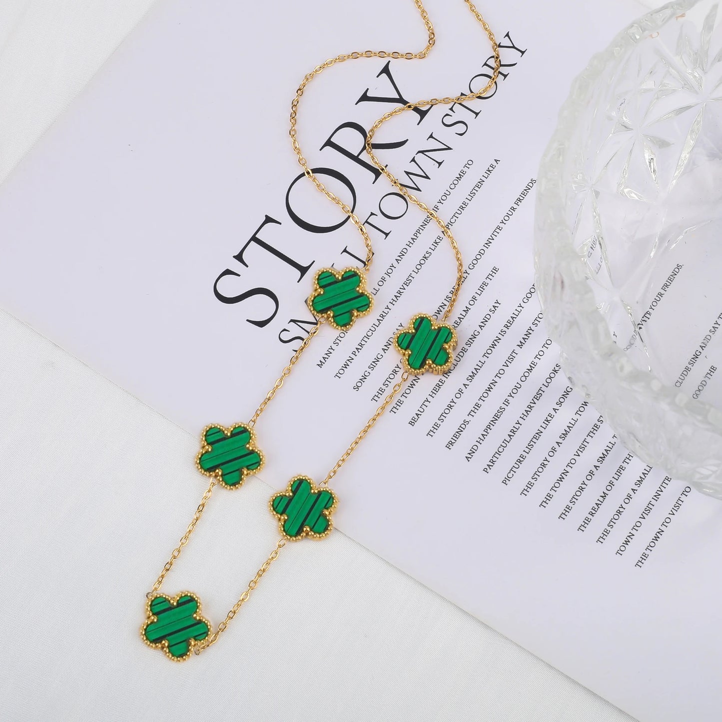 Hot Sale Stainless Steel Laser Five Leaf Flower Petal Adjustable Clover Bracelet Classic for Woman Girl Brand Jewelry Party Gift - Youks store