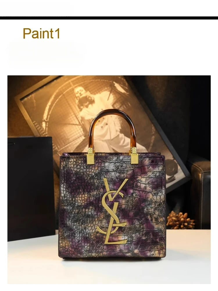 2025 new spring all-match alligator pattern atmosphere middle-aged women's bag large capacity Tote bag - Youks store