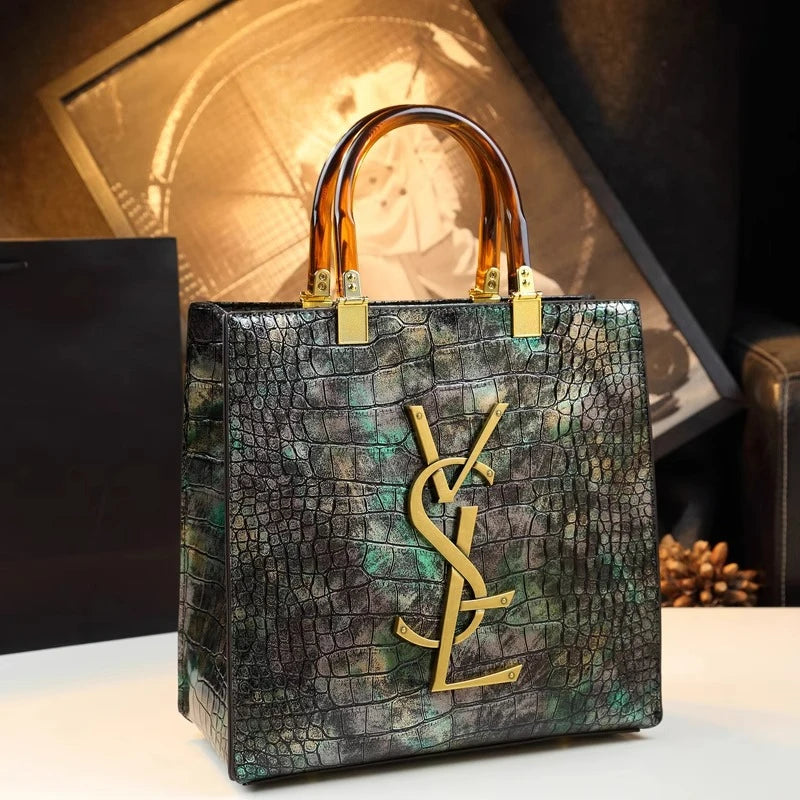 2025 new spring all-match alligator pattern atmosphere middle-aged women's bag large capacity Tote bag - Youks store