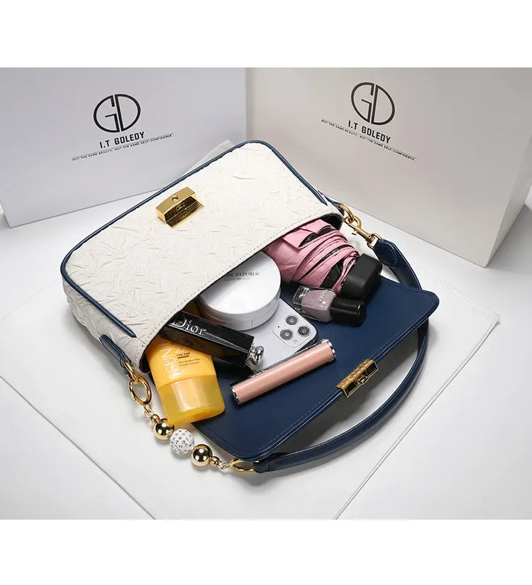Niche design transfer bead pleated armpit bag bag women's 2024 new fashion crossbody bag - Youks store