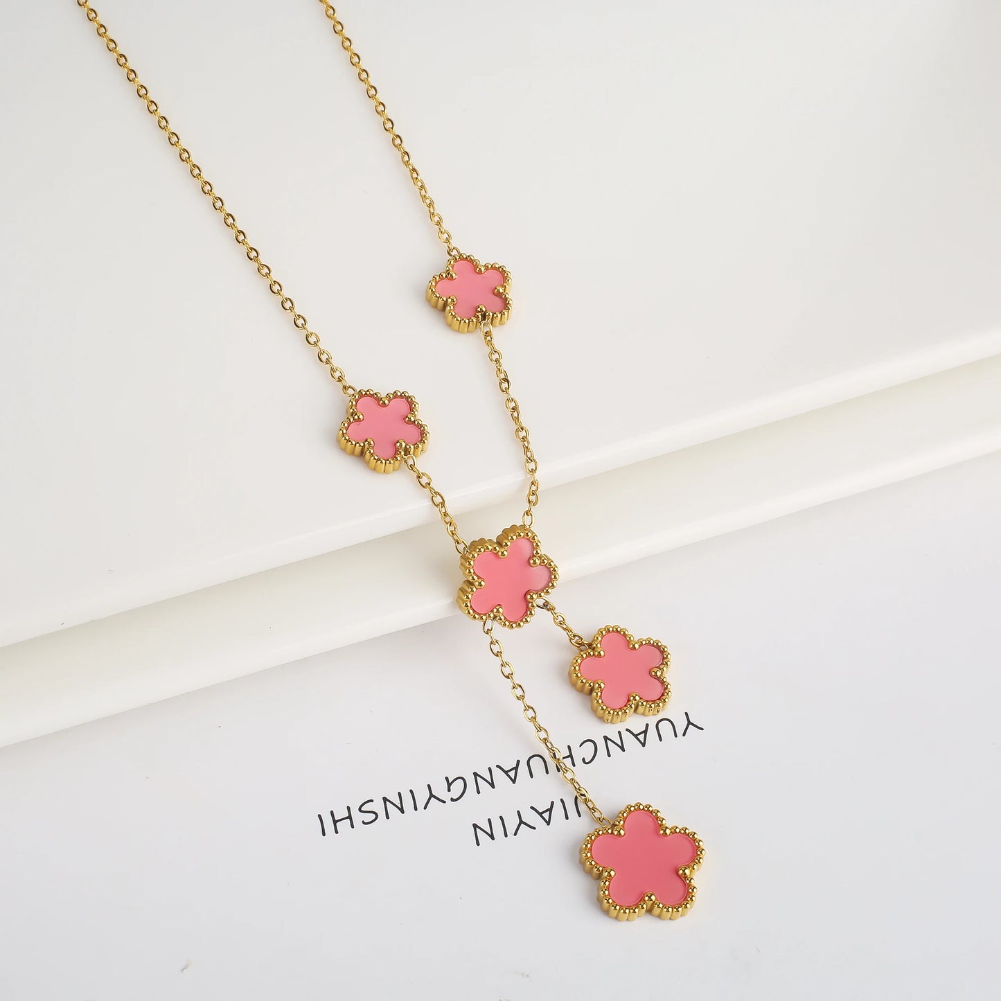 Hot Sale Stainless Steel Laser Five Leaf Flower Petal Adjustable Clover Bracelet Classic for Woman Girl Brand Jewelry Party Gift - Youks store