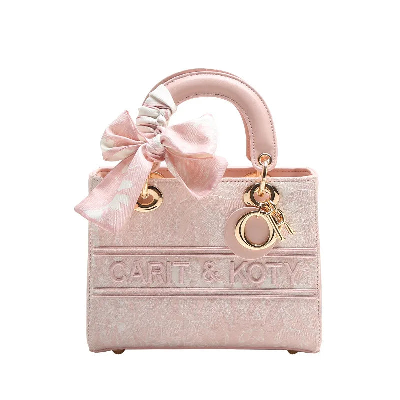 Fashionable bow embroidered tote bag 2024 high-end and large capacity commuting bag - Youks store