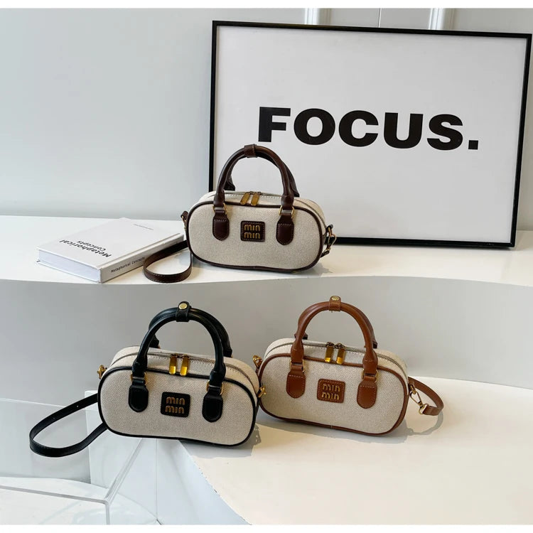 Hand-carrying bowling bag female famous brand 2025 summer new retro fashion shoulder bag high-end trend all-match messenger bag - Youks store
