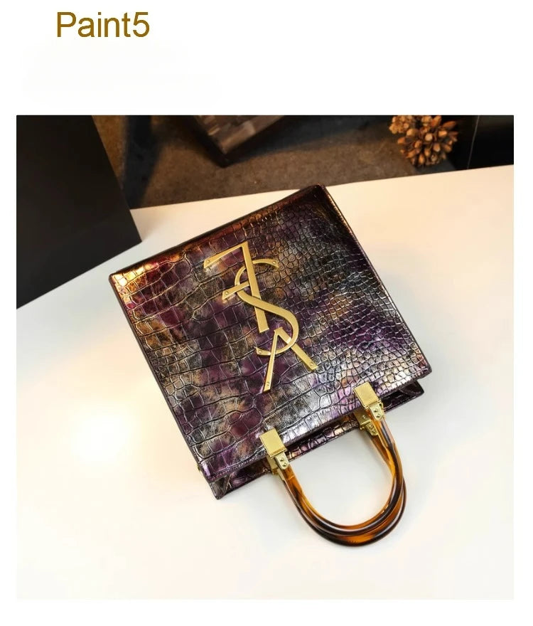 2025 new spring all-match alligator pattern atmosphere middle-aged women's bag large capacity Tote bag - Youks store