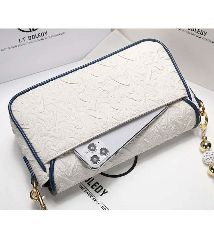 Niche design transfer bead pleated armpit bag bag women's 2024 new fashion crossbody bag - Youks store