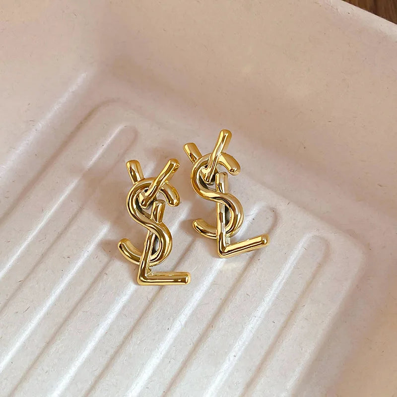 European American Exaggerate Letter Stud Earrings for Women Fashion Trendy Personality Alloy Earrings Jewelry Accessories Gifts - Youks store