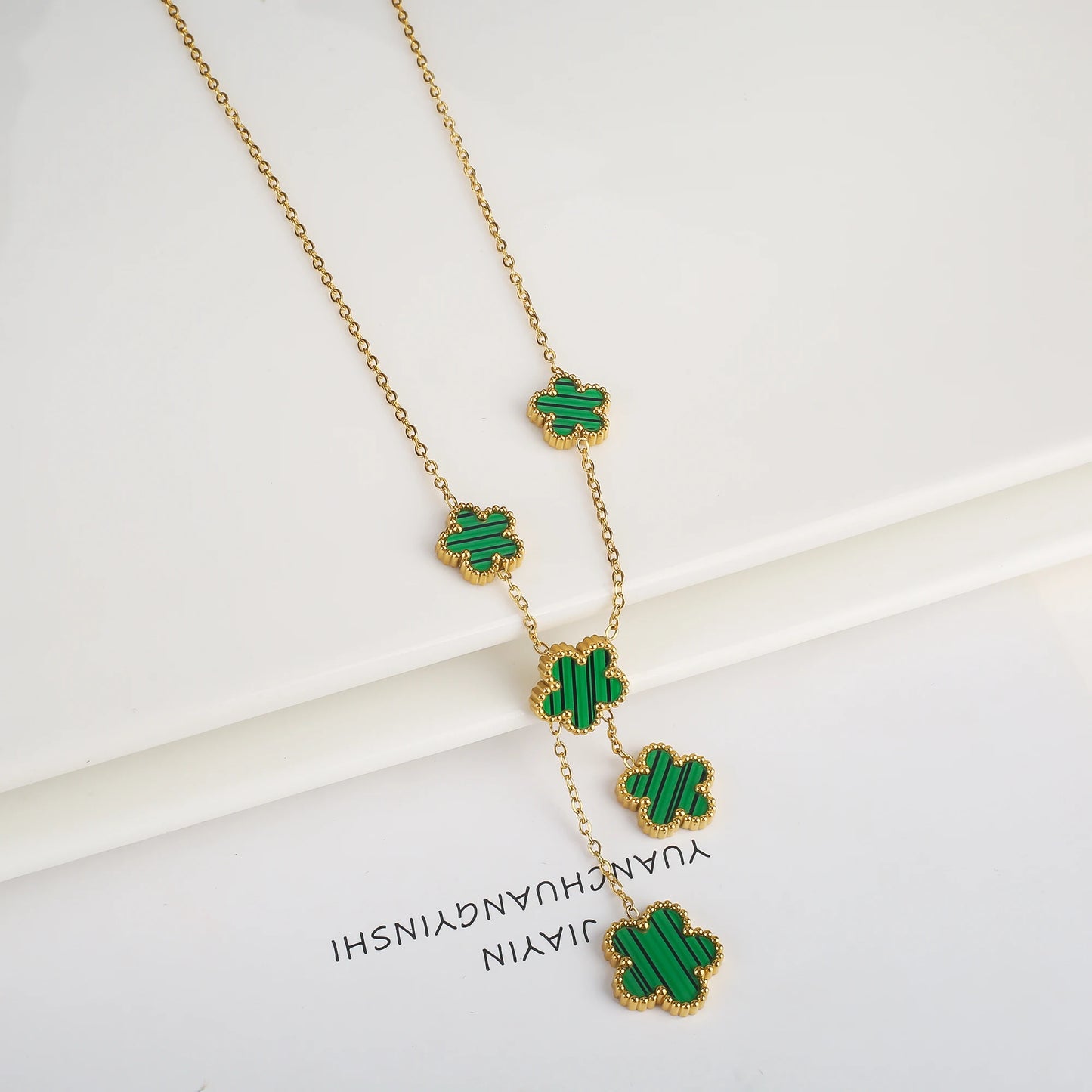 Hot Sale Stainless Steel Laser Five Leaf Flower Petal Adjustable Clover Bracelet Classic for Woman Girl Brand Jewelry Party Gift - Youks store