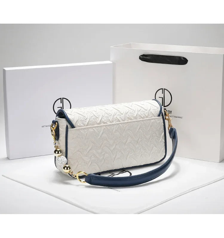 Niche design transfer bead pleated armpit bag bag women's 2024 new fashion crossbody bag - Youks store