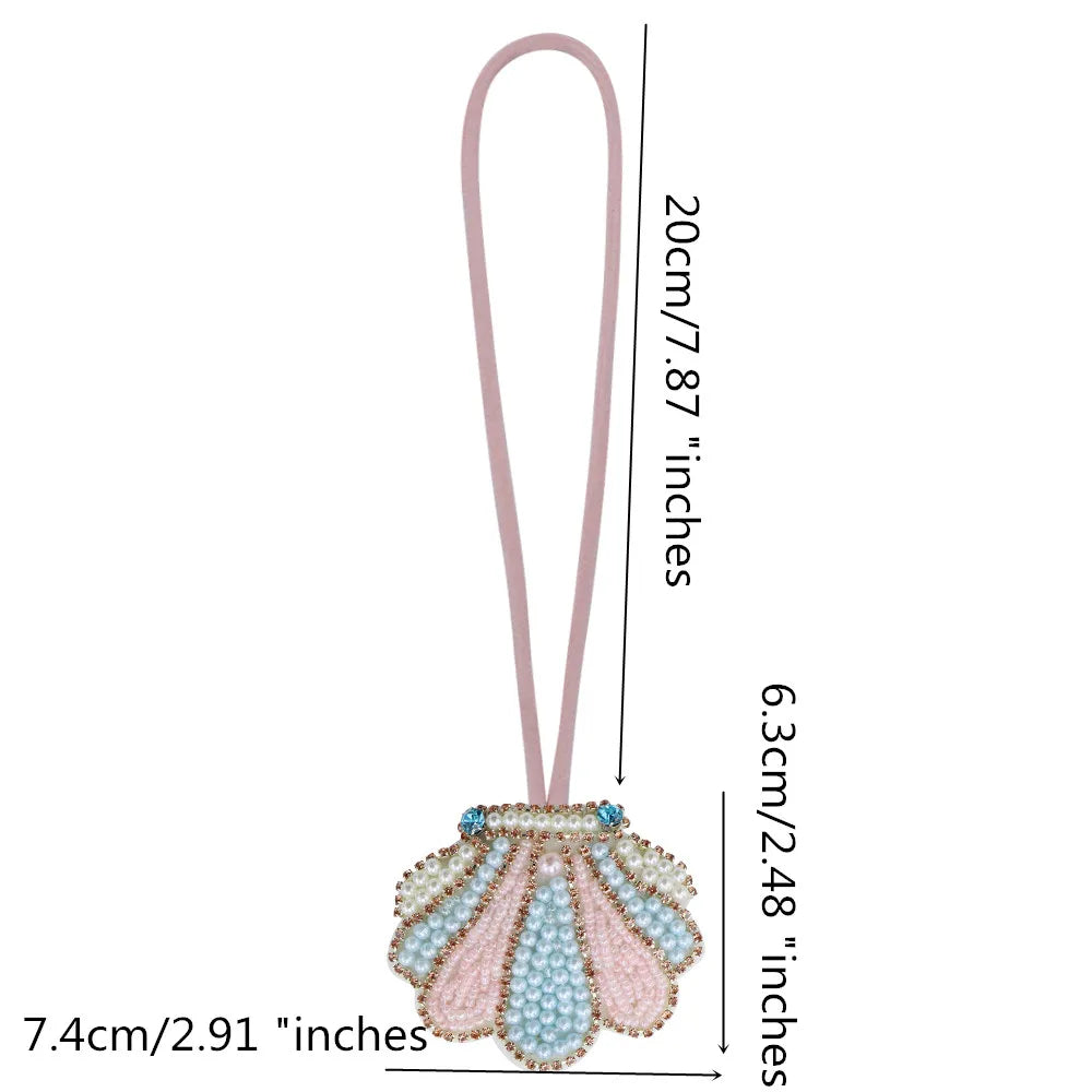 3D Handmade Rhinestone Beaded Coconut tree, butterfly hanging rope Patches Crystal Bag lanyard Patch beading Applique Patch - Youks store