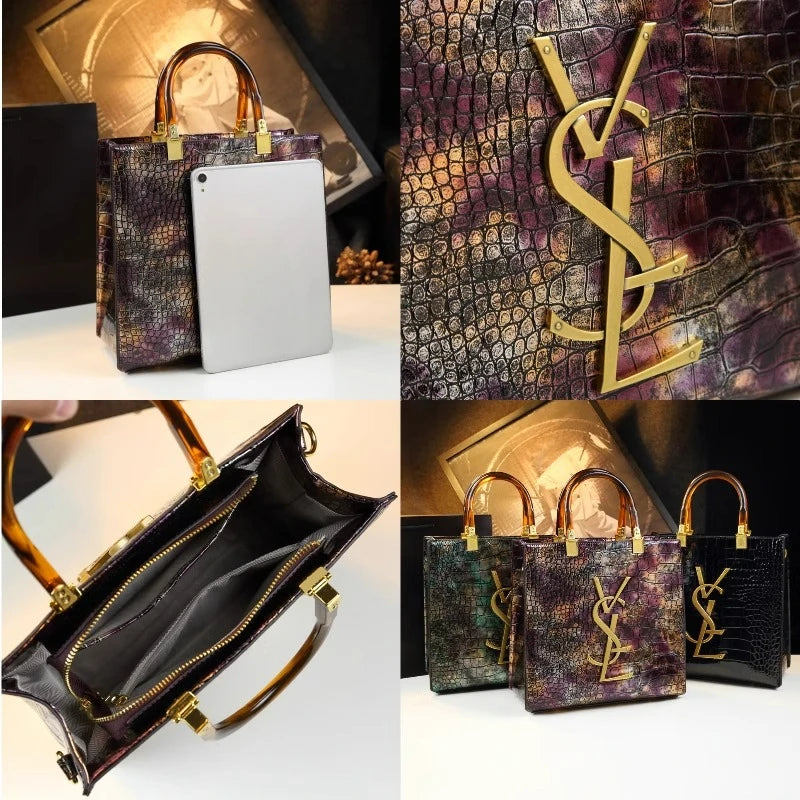 2025 new spring all-match alligator pattern atmosphere middle-aged women's bag large capacity Tote bag - Youks store