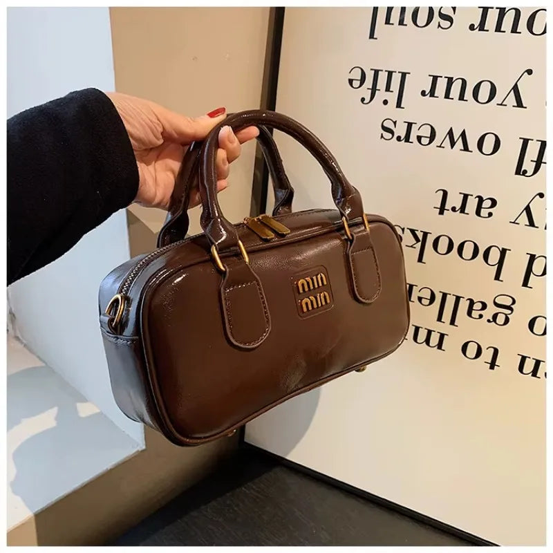 Large Capacity Crossbody Bags Pu Solid Color Zipper Casual Shoulder Bags on Sale 2025 Versatile Sewing Thread Women's Handbags - Youks store