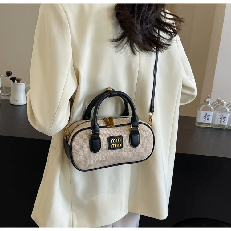 Hand-carrying bowling bag female famous brand 2025 summer new retro fashion shoulder bag high-end trend all-match messenger bag - Youks store
