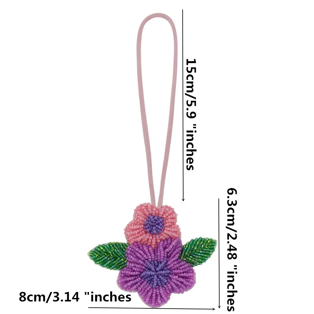 3D Handmade Rhinestone Beaded Coconut tree, butterfly hanging rope Patches Crystal Bag lanyard Patch beading Applique Patch - Youks store