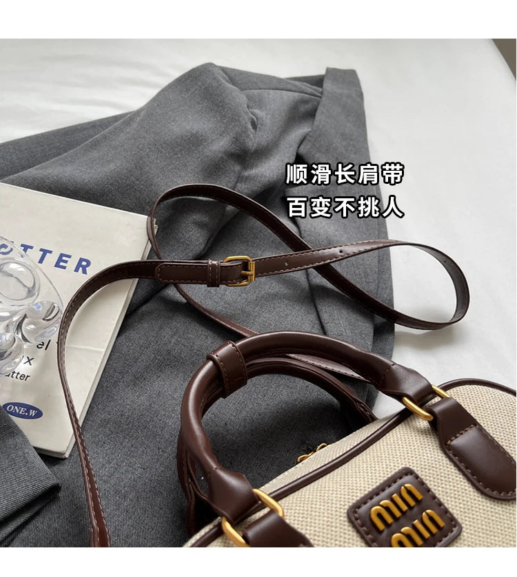 Hand-carrying bowling bag female famous brand 2025 summer new retro fashion shoulder bag high-end trend all-match messenger bag - Youks store