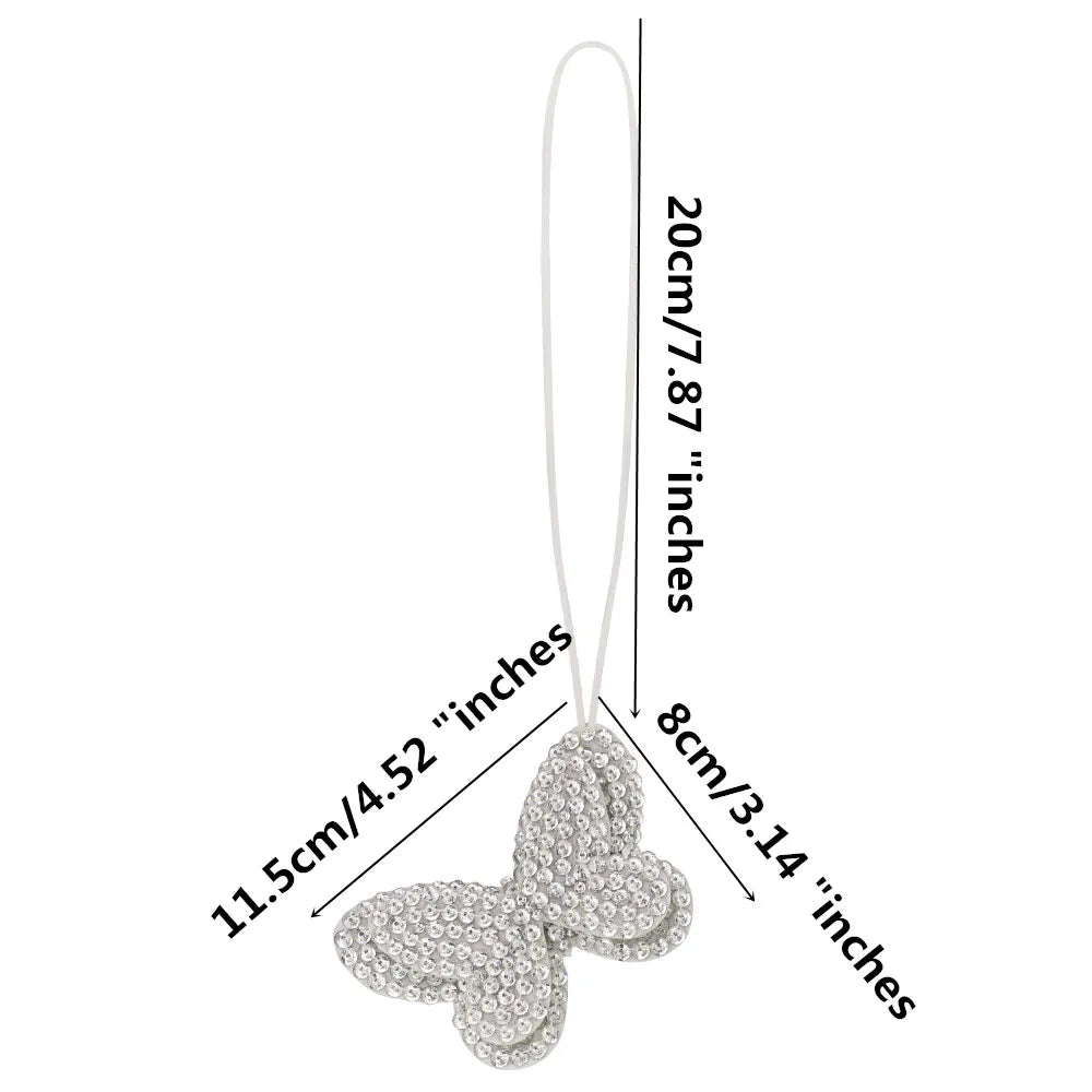 3D Handmade Rhinestone Beaded Coconut tree, butterfly hanging rope Patches Crystal Bag lanyard Patch beading Applique Patch - Youks store