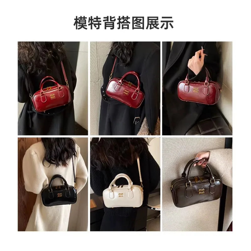 Large Capacity Crossbody Bags Pu Solid Color Zipper Casual Shoulder Bags on Sale 2025 Versatile Sewing Thread Women's Handbags - Youks store