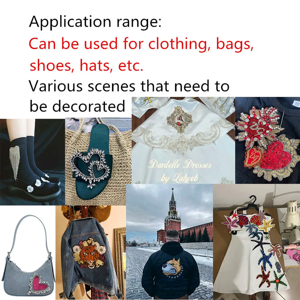 3D Handmade Rhinestone Beaded Coconut tree, butterfly hanging rope Patches Crystal Bag lanyard Patch beading Applique Patch - Youks store