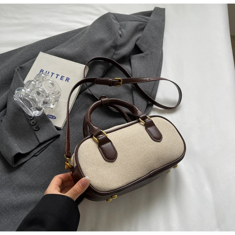 Hand-carrying bowling bag female famous brand 2025 summer new retro fashion shoulder bag high-end trend all-match messenger bag - Youks store