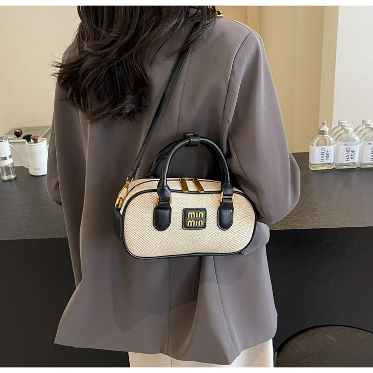 Hand-carrying bowling bag female famous brand 2025 summer new retro fashion shoulder bag high-end trend all-match messenger bag - Youks store