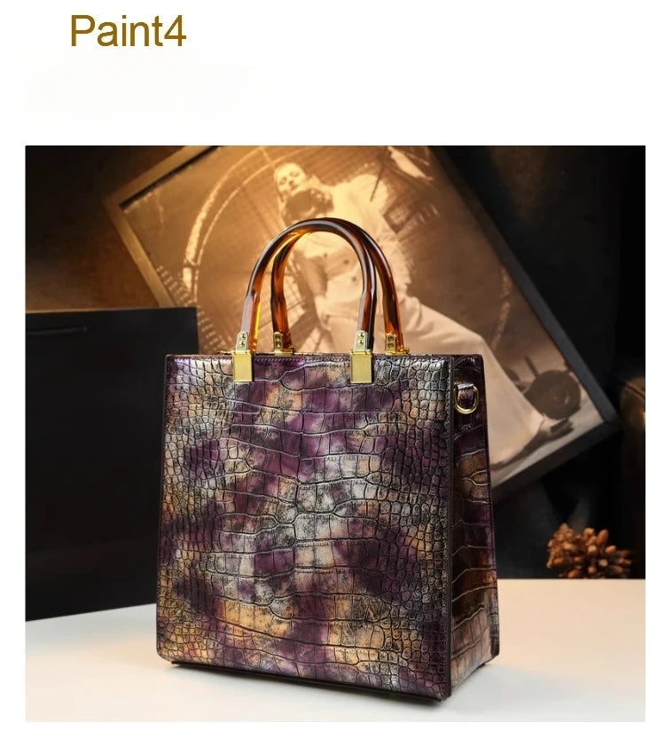 2025 new spring all-match alligator pattern atmosphere middle-aged women's bag large capacity Tote bag - Youks store