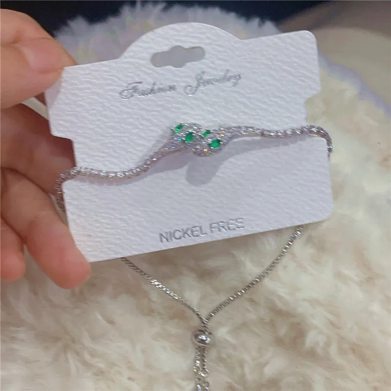 Elegant Black Crystal Eyes Snake Zircon Bracelet Women's Fashionable Personalized Daily Accessory Party Jewelry Birthday Gifts - Youks store