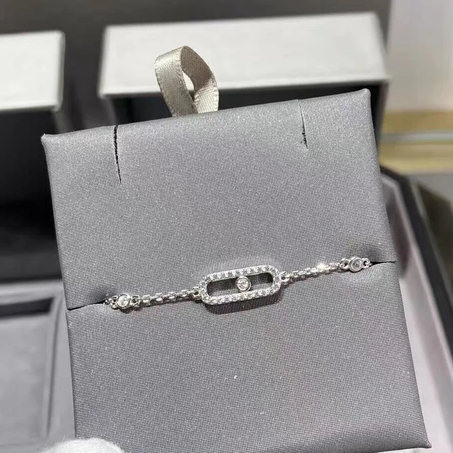 RAKOL 1: 1 Paper clip restoration AAA+ Zircon Bracelet For Women Fashion Simple Commuting Bracelet For Girls Party Jewelry Gift - Youks store