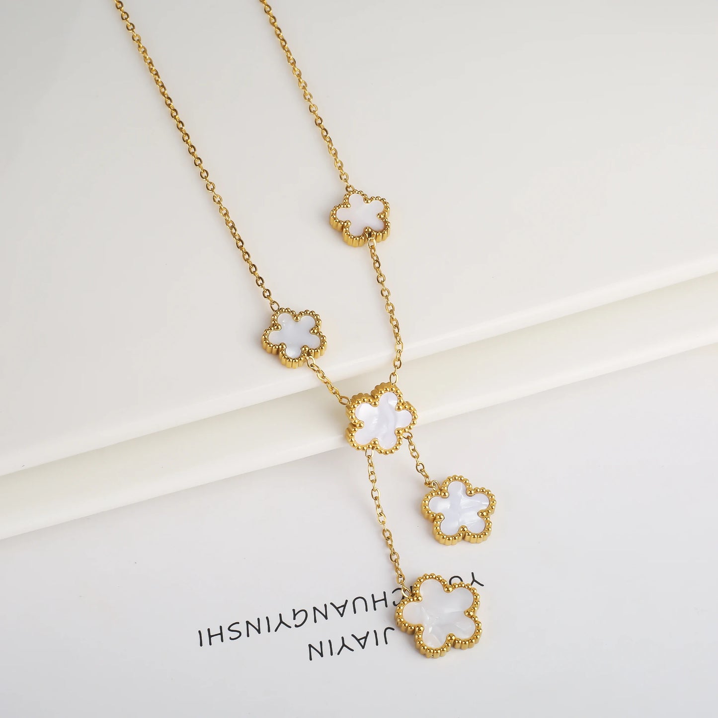 Hot Sale Stainless Steel Laser Five Leaf Flower Petal Adjustable Clover Bracelet Classic for Woman Girl Brand Jewelry Party Gift - Youks store