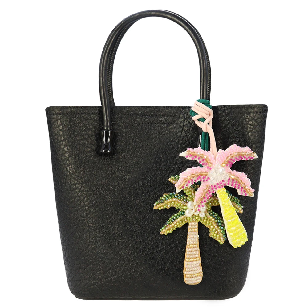 3D Handmade Rhinestone Beaded Coconut tree, butterfly hanging rope Patches Crystal Bag lanyard Patch beading Applique Patch - Youks store