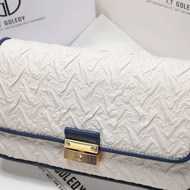 Niche design transfer bead pleated armpit bag bag women's 2024 new fashion crossbody bag - Youks store