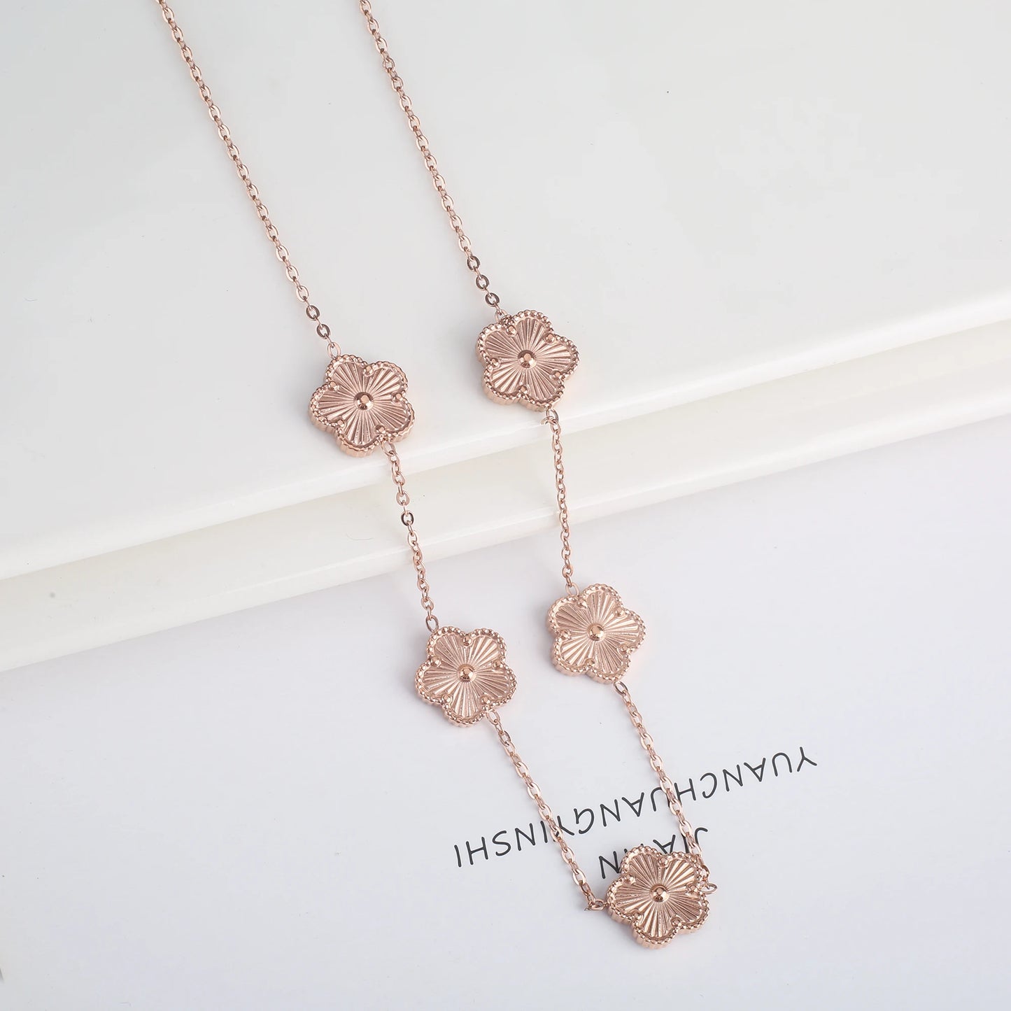Hot Sale Stainless Steel Laser Five Leaf Flower Petal Adjustable Clover Bracelet Classic for Woman Girl Brand Jewelry Party Gift - Youks store
