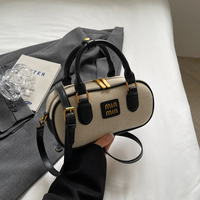 Hand-carrying bowling bag female famous brand 2025 summer new retro fashion shoulder bag high-end trend all-match messenger bag - Youks store